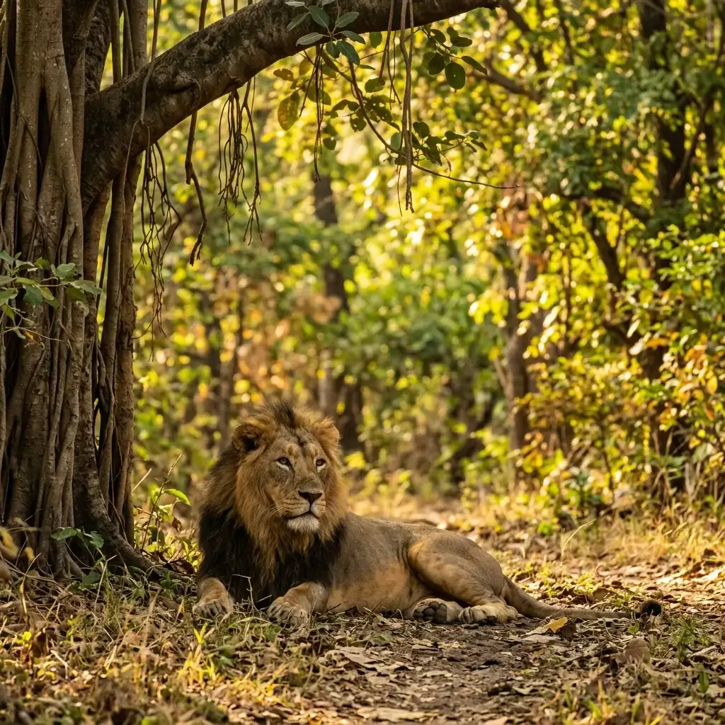 Asiatic Lion in Gir National Park