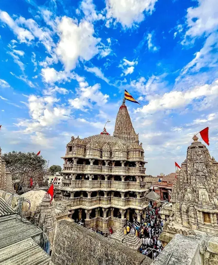 Dwarkadhish Temple at sunset