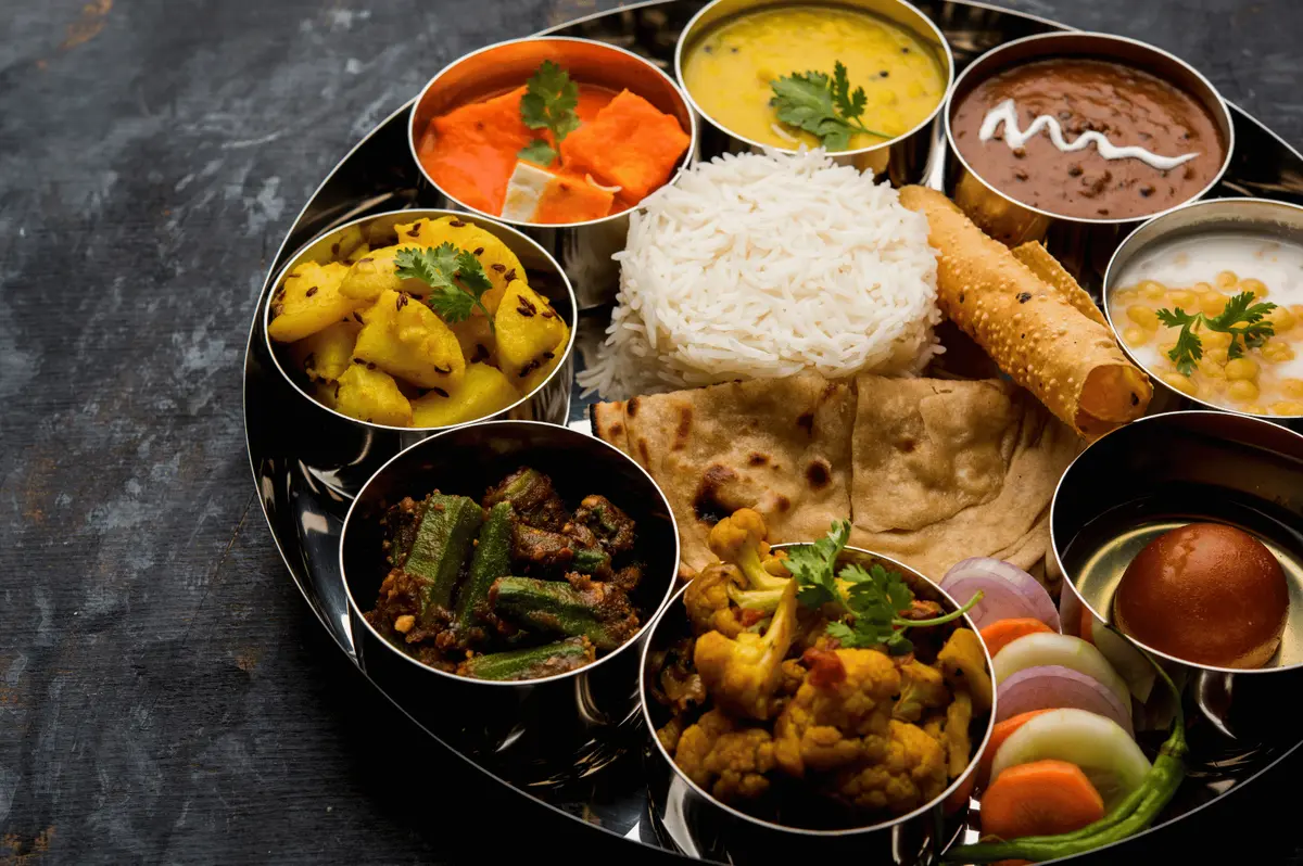 Vibrant Traditional Gujarati Thali Food Platter